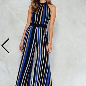 NASTY GAL Straight A's Stripe Jumpsuit